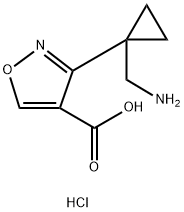 3-[1-(aminomethyl)cyclopropyl]-1,2-oxazole-4-carboxylic acid hydrochloride Structure