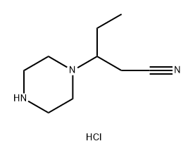 3-(piperazin-1-yl)pentanenitrile dihydrochloride Structure