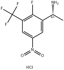 Benzenemethanamine, 2-fluoro-α-methyl-5-nitro-3-(trifluoromethyl)-, hydrochloride (1:1), (αR)- Struktur