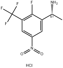 (R)-1-(2-氟-5-硝基-3-(三氟甲基)苯基)乙烷-1-胺(盐酸盐), 2230840-49-8, 结构式