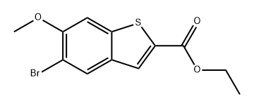 5-溴-6-甲氧基苯并[B]噻吩-2-甲酸乙酯 结构式