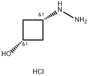 rel-(1s,3s)-3-hydrazinylcyclobutan-1-ol dihydrochloride Struktur