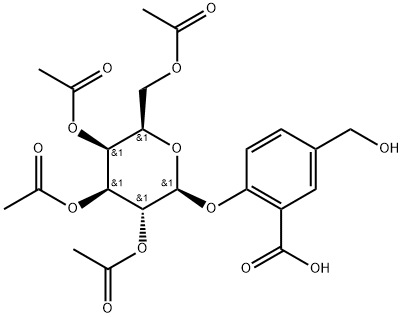 Benzoic acid, 5-(hydroxymethyl)-2-[(2,3,4,6-tetra-O-acetyl-β-D-galactopyranosyl)oxy]- Structure