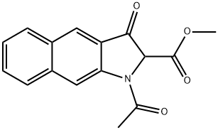 Methyl 1-acetyl-2,3-dihydro-3-oxo-1H-benz[f]indole-2-carboxylate 结构式