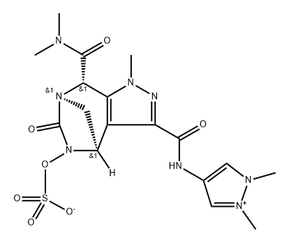1H-Pyrazolium, 4-[[[(4R,7R,8S)-8-[(dimethy lamino)carbonyl]-4,5,6,8-tetrahydro-1-methyl6-oxo-5-(sul 结构式