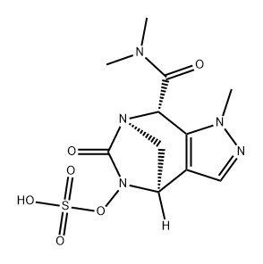 (4R,7R,8S)-8-(dimethylcarbamoyl)-1-methyl-6-oxo-4,8-dihydro-1H-4,7-methanopyrazolo[3,4-e][1,3]diazepin-5(6H)-yl hydrogen sulfate|ETX 0462
