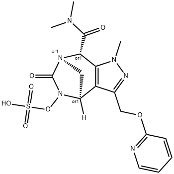 rel-(4R,7R,8S)-4,5,6,8-Tetrahydro-N,N,1- trimethyl-6-oxo-3-[(2-pyridinyloxy)methyl]-5- (sulfooxy)-1H-4,7-methanopyrazolo[3,4-e][1, 3]diazepine-8-carboxamide Structure