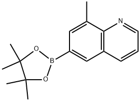 8-甲基-6-(4,4,5,5-四甲基-1,3,2-二氧苯并呋喃-2-基)喹啉 结构式