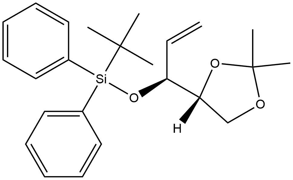 D-erythro-Pent-1-enitol, 1,2-dideoxy-3-O-[(1,1-dimethylethyl)diphenylsilyl]-4,5-O-(1-methylethylidene)- Structure