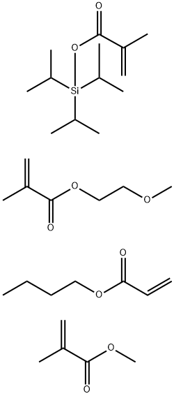 2-Methoxyethyl 2-methyl-2-propenoate polymer with butyl 2-propenoate, methyl 2-methyl-2-propenoate and tris(1-methylethyl)silyl 2-methyl-2-propenoate 化学構造式