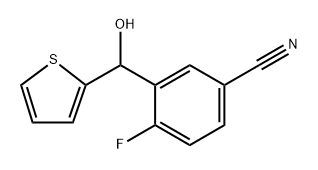 4-fluoro-3-(hydroxy(thiophen-2-yl)methyl)benzonitrile,2237249-90-8,结构式