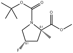 1-(tert-butyl) 2-methyl (2R,4S)-4-fluoro-2-methylpyrrolidine-1,2-dicarboxylate 结构式