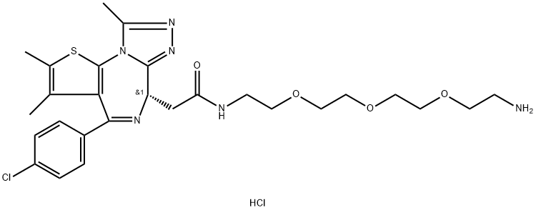 (S)-N-(2-(2-(2-(2-aminoethoxy)ethoxy)ethoxy)ethyl)-2-(4-(4-chlorophenyl)-2,3,9-trimethyl-6H-thieno[3,2-f][1,2,4]triazolo[4,3-a][1,4]diazepin-6-yl)acetamide hydrochloride|