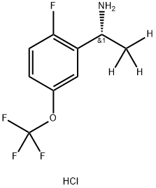 (R)-1-(2-fluoro-5-(trifluoromethoxy)phenyl)ethan-2,2,2-d3-1-amine, HCl Structure