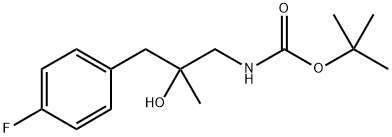 tert-Butyl (3-(4-fluorophenyl)-2-hydroxy-2-methylpropyl)carbamate Struktur