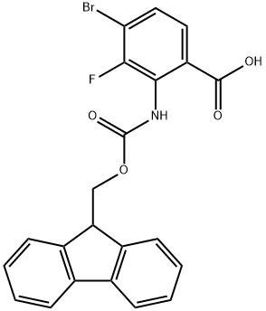 2-((((9H-Fluoren-9-yl)methoxy)carbonyl)amino)-4-bromo-3-fluorobenzoic acid Struktur