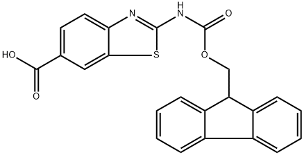 2-((((9H-Fluoren-9-yl)methoxy)carbonyl)amino)benzo[d]thiazole-6-carboxylic acid Struktur