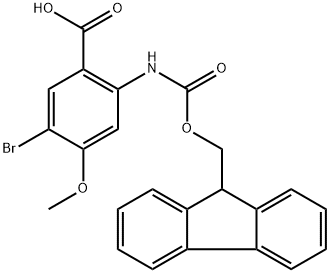 2-((((9H-Fluoren-9-yl)methoxy)carbonyl)amino)-5-bromo-4-methoxybenzoic acid Structure