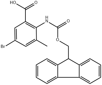2-(((((9H-芴-9-基)甲氧基)羰基)氨基)-5-溴-3-甲基苯甲酸, 2243512-07-2, 结构式