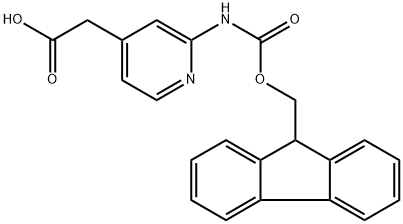 2-(2-((((9H-Fluoren-9-yl)methoxy)carbonyl)amino)pyridin-4-yl)acetic acid Struktur