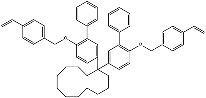 1,1-双[6-[(4-乙烯基苯基)甲氧基][1,1'-联苯]-3-基]环十二烷,2243898-68-0,结构式