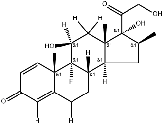 Pregna-1,4-diene-3,20-dione-4,6,11,12,12-d5, 9-fluoro-11,17,21-trihydroxy-16-methyl-, (11β,16β)- Structure