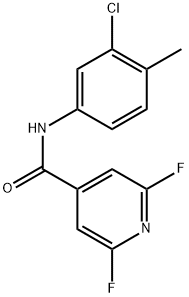 N-(3-Chloro-4-methylphenyl)-2,6-difluoro-4-pyridinecarboxamide 结构式