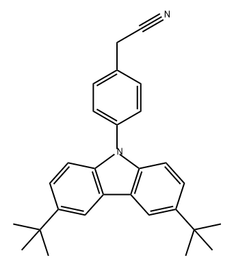2-(4-(3,6-二叔丁基-9H-咔唑-9-基)苯基)乙腈,2245256-60-2,结构式