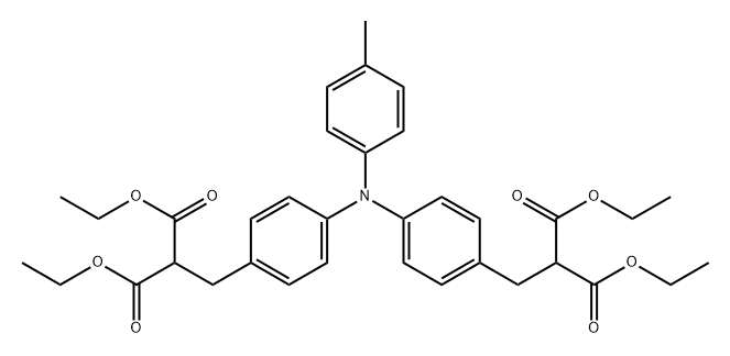 tetraethyl 2,2'-((p-tolylazanediyl)bis(bicyclo[2.2.1]hepta-1,3,5-triene-7,7-diyl))dimalonate Structure