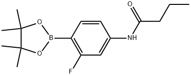 N-[3-Fluoro-4-(4,4,5,5-tetramethyl-1,3,2-dioxaborolan-2-yl)phenyl]butanamide Structure