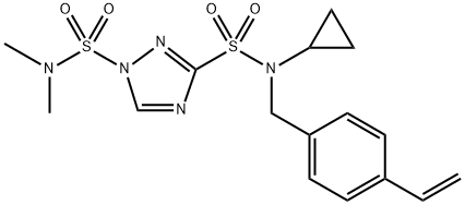 N3-cyclopropyl-N3-[(4-ethenylphenyl)methyl]-N1,N1-dimethyl-1H-1,2,4-triazole-1,3-disulfonamide Structure