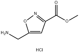 3-Isoxazolecarboxylic acid, 5-(aminomethyl)-, methyl ester, hydrochloride (1:1) Struktur