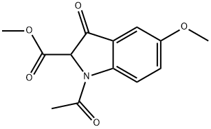 Methyl 1-acetyl-2,3-dihydro-5-methoxy-3-oxo-1H-indole-2-carboxylate Struktur