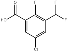 5-Chloro-3-(difluoromethyl)-2-fluorobenzoic acid 化学構造式