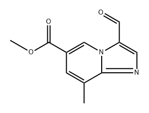 methyl 3-formyl-8-methylimidazo[1,2-a]pyridine-6-carboxylate 化学構造式