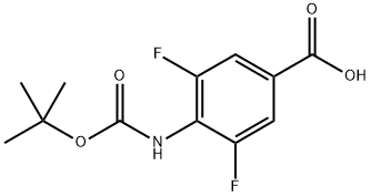4-((tert-Butoxycarbonyl)amino)-3,5-difluorobenzoic acid 化学構造式