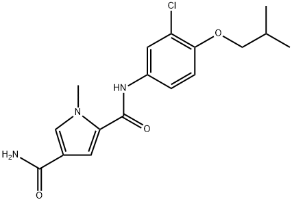 N2-(3-chloro-4-isobutoxyphenyl)-1-methyl-1H-pyrrole-2,4-dicarboxamideN2-(3-chloro-4-isoButoxyphenyl)-1-methyl-1H-pyrrole-2,4-dicarboxylic acid amide Structure