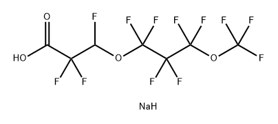 Propanoic acid, 2,2,3-trifluoro-3-[1,1,2,2,3,3-hexafluoro-3-(trifluoromethoxy)propoxy]-, sodium salt (1:1) Struktur