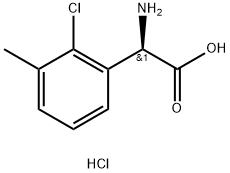 (R)-2-AMINO-2-(2-CHLORO-3-METHYLPHENYL)ACETIC ACID HCL 化学構造式