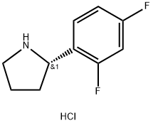 (2S)-2-(2,4-DIFLUOROPHENYL)PYRROLIDINE HYDROCHLORIDE 化学構造式