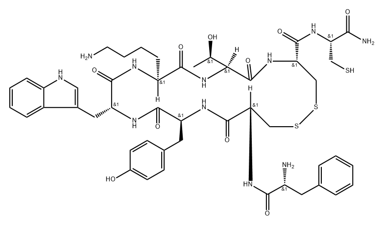 生长抑素类似物多肽NENDRATAREOTIDE, 2251119-65-8, 结构式