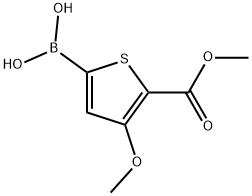 (4-Methoxy-5-(methoxycarbonyl)thiophen-2-yl)boronic acid Struktur