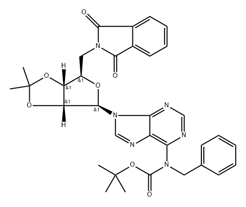 N-Benzyl-5-deoxy-2,3-O-(1-methylethylidene)-5-phathalimido-adenosine Struktur