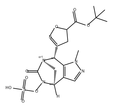 rel-5-(1,1-Dimethylethyl) 4,5-dihydro-3-[(4R, 7R,8S)-4,5,6,8-tetrahydro-1-methyl-6-oxo-5- (sulfooxy)-1H-4,7-methanopyrazolo[3,4-e][1, 3]diazepin-8-yl]-5-isoxazolecarboxylate Structure
