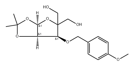 3-O-(4-Methoxybenzyl)-4-C-hydroxymethyl-1,2-O-isopropylidine-alpha-D-ribofuranose Structure