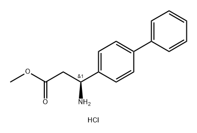 [1,1'-Biphenyl]-4-propanoic acid, β-amino-, methyl ester, hydrochloride (1:1), (βS)- Structure