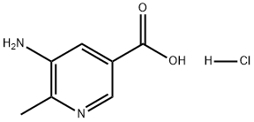 3-Pyridinecarboxylic acid, 5-amino-6-methyl-, hydrochloride (1:1) 化学構造式