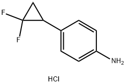 Benzenamine, 4-(2,2-difluorocyclopropyl)-, hydrochloride (1:1) Struktur