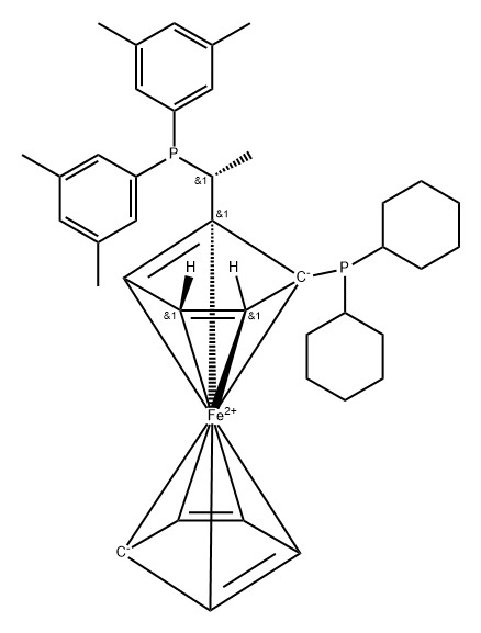 (R)-1-[(SP)-2-(二环己基膦)二茂铁基]乙基二(3,5-二甲苯基)膦,2254118-83-5,结构式