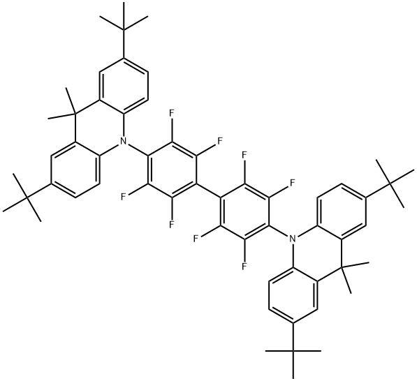 10,10'-(perfluoro-[1,1'-biphenyl]-4,4'-diyl)bis(2,7-ditert-butyl-9,9-dimethyl-9,10-dihydro-acridine) Structure